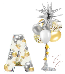 Silver and Gold Letter Balloon Standee